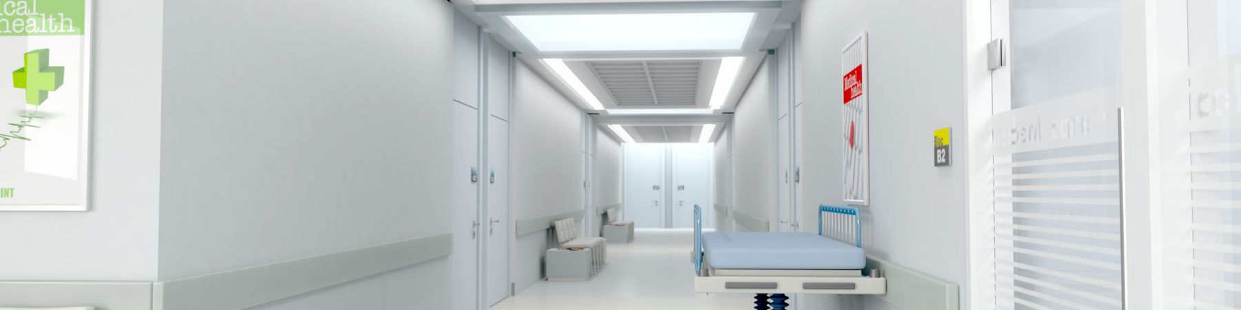 Hospital corridor Office Disinfection, HVAC Maintenance, Duct Cleaning, and UV Germicidal Lights for Hospitals and Healthcare Facilities in Parkland, Coral Springs, Pompano Beach, Palm Beach, and Hollywood, FL